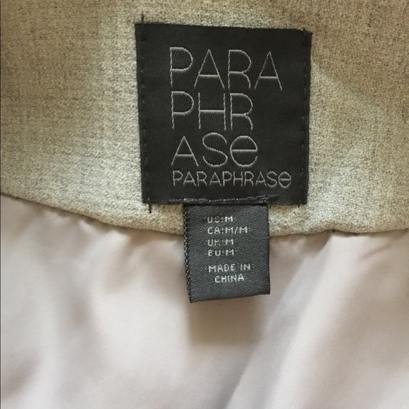 Light Grey blazer made by PARAPHRASE, Size Medium - Picture 5 of 6